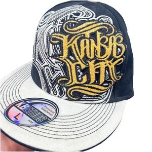 KBETHOS‎ Vintage Y2K Distressed Kansas City Baseball Cap Hat Sz Large Streetwear